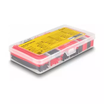 Termosarūkošās caurulītes DeLOCK 20909 196 gab. melns sarkans 2:1