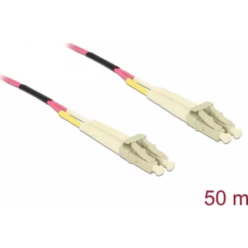 Optiskais kabelis DELOCK LWL LC Duplex uz LC Duplex Multimode OM4 50m Dzeltens