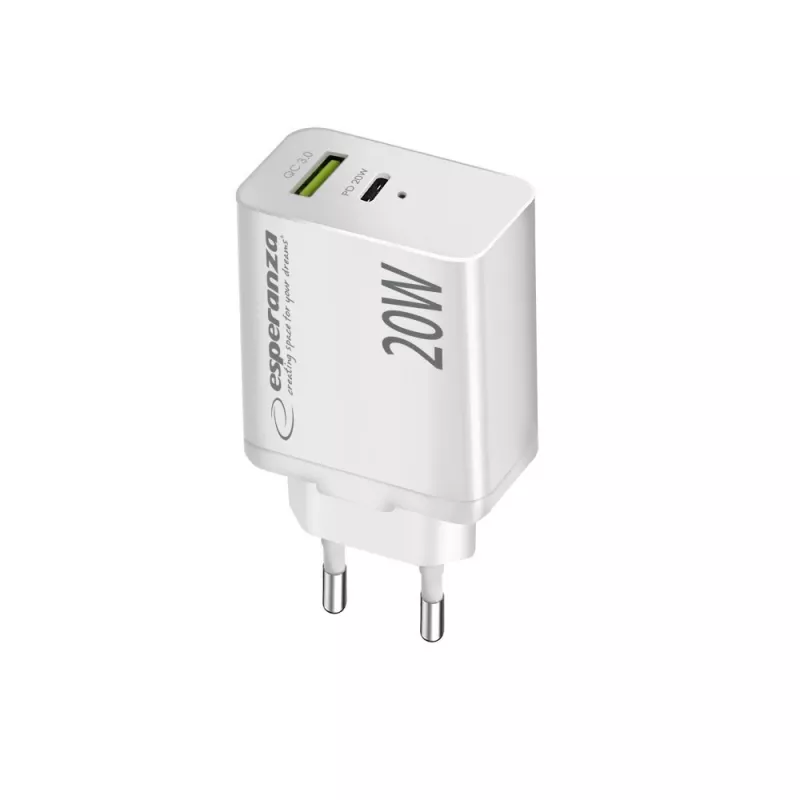 Esperanza EZC105W tīkla lādētājs 20W Balts
