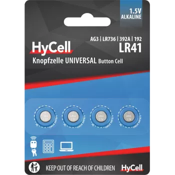 Ansmann HyCell 1516-0025 - Baterija - LR41 - Sārma - 1,5 V - 4 gab. - Sudraba