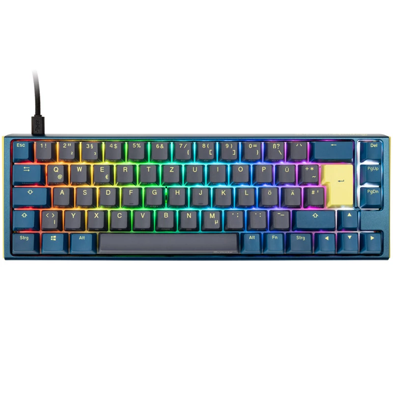 Ducky One 3 SF DayBreak tastatūra Gaming USB German Black Blue 65% Mehāniska RGB