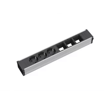 Pagarinātājs Bachmann 912.006 3 AC Kontaktligzdas Melns Sudrabs