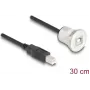 DeLOCK 88182 USB kabelis USB 2.0 0,3 m USB B melns sudrabs