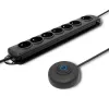 Pārsprieguma aizsargs Qoltec 50171 Melns 7 AC Kontaktligzdas 230V 1.5m