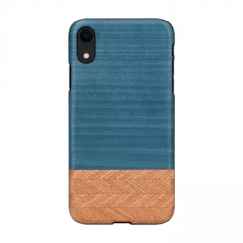 Aizsargmaciņš iPhone XR man and wood — denim melns koka telefona maciņš