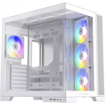 PC korpuss Silentware View A-RGB White VIEWWHITE – vidējais tornis ar A-RGB apgaismojumu, balts