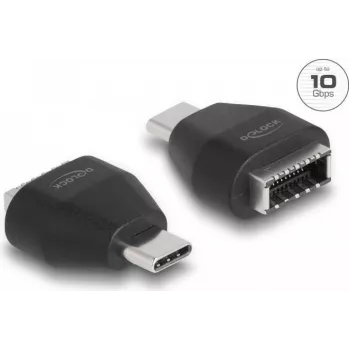 DeLOCK Adapter USB Type-C vīriešu uz USB 10 Gbps Type-E Key A sieviešu melns
