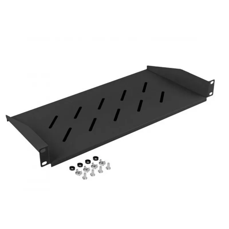 Lanberg AK-1014-B 19 collu plaukts 1U 483x220 mm, 25 kg, melns