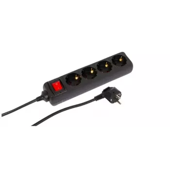 Microconnect MC-GRU00415BS pagarinātājs 1.5 m 4 kontaktligzdas Melns