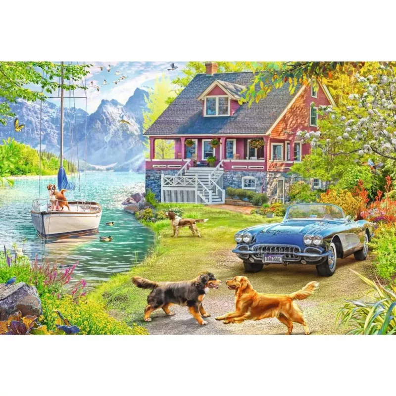 Puzle Ravensburger Feel Well & Puzzle – Vasaras māja pie ezera, 200 gabali