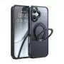 Aizsargmaciņš McDodo PC-4930 MagSafe iPhone 16 ar integrētu statīvu, melns