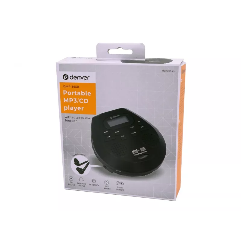 Pārnēsājams CD atskaņotājs Denver DMP-395B Melns MP3 atskaņošana LCD displejs