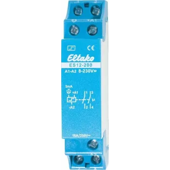Eltako impulsa slēdzis ES12-200, 2 normāli atvērti kontakti 16 A, 8 - 230 V/UC vai 230 V, 250 V/AC