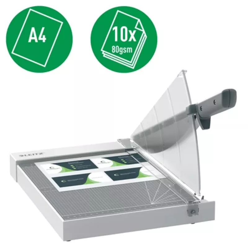 Leitz Precision Home Office papīra griezējs A4, 10 loksnes, manuāla skava, nerūsējošais tērauds, A4, 80 g/m², antracīts