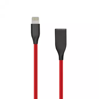 Silicone USB-Lightning kabelis, 2m (sarkans)