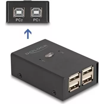 DeLOCK USB 2.0 Slēdzis 2 datoriem uz 4 ierīcēm Melns 0.48 Gbit/s