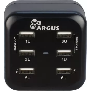 Inter-Tech Argus LS-6US - Barošanas bloks - 34 W - 6,8 A - 6 USB izejas porti (88885322)