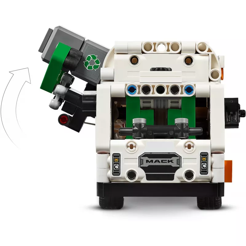 Konstruktors LEGO Technic Mack LR Electric atkritumu savācējs 42167 — 503 gab., motorizēts, izmērs 230×80×90 mm