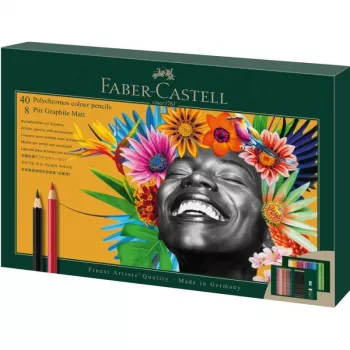 Eļļas bāzes zīmuļu komplekts Faber-Castell Polychromos & Pitt Graphite Matt 48 gab., daudzkrāsains