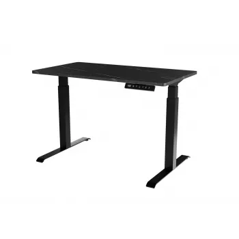 Cama Meble elektriski regulējams augstuma galds MOON 121x67 cm, taisnstūra skaidu plātnes virsma, 72–120 cm melns/san sebastian