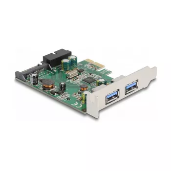 DeLOCK PCI Express x1 karte uz 2 x USB 3.2 Gen 1 Type-A + 1 x iekšējais 19 pin savienotājs