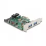 DeLOCK PCI Express x1 karte uz 2 x USB 3.2 Gen 1 Type-A + 1 x iekšējais 19 pin savienotājs