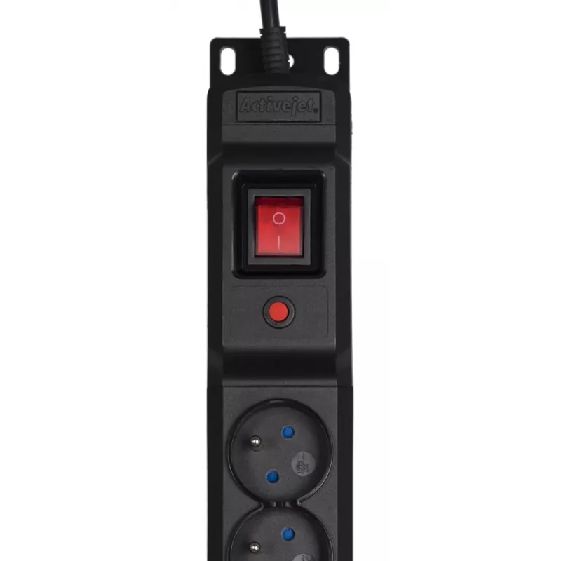 Activejet COMBO 12 ligzdu pagarinātājs 1,5m melns