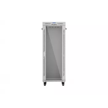 LANBERG 19 collu 32U stāvošais skapis 600×600 mm pelēks ar perforētām durvīm un LCD (plakanā iepakojumā)
