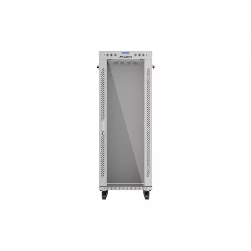 LANBERG 19 collu 32U stāvošais skapis 600×600 mm pelēks ar perforētām durvīm un LCD (plakanā iepakojumā)