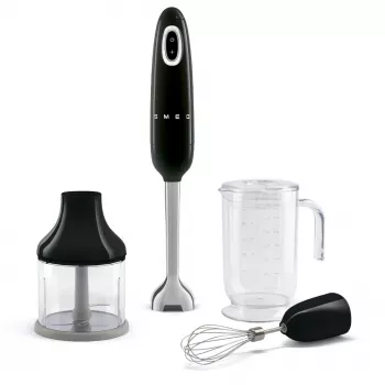 Iegremdes blenderis Smeg HBF03BLEU — 700 W rokas blenderis, 1,4 L trauks, nerūsējošā tērauda asmens, melns