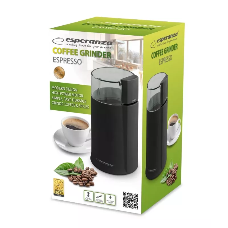 Esperanza EKC001K kafijas dzirnaviņas Melna 160 W