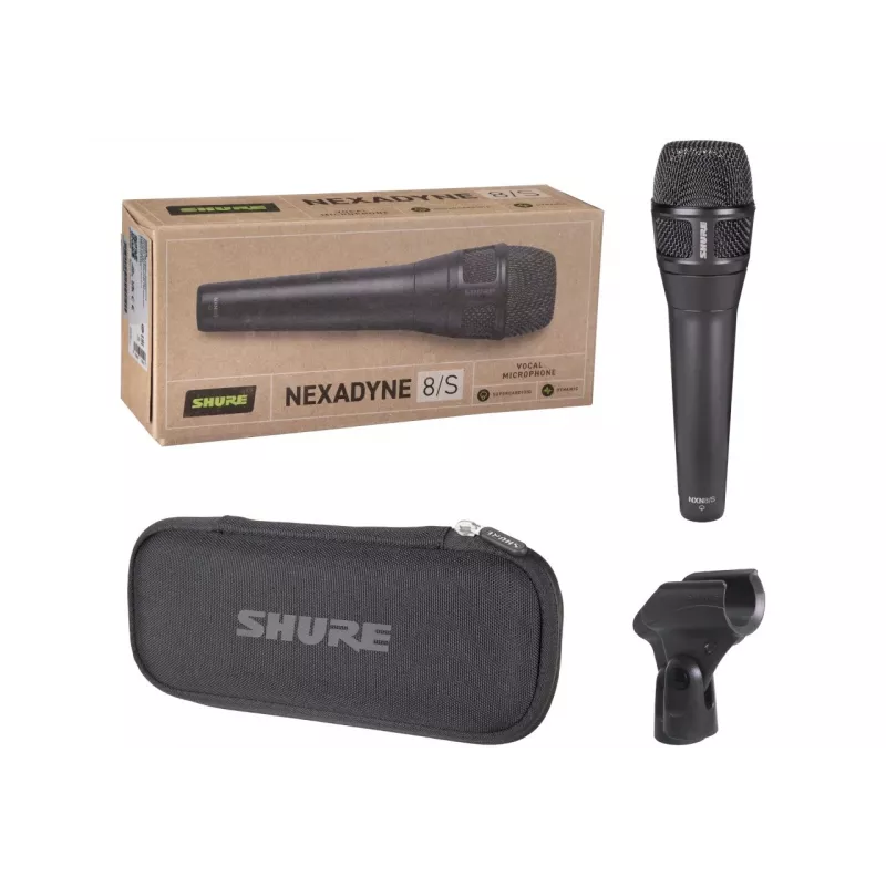 Shure Nexadyne™ 8/S - dinamiskais mikrofons, superkardioīds ar XLR savienotāju, melns