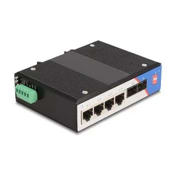 Nepārvaldāms slēdzis DeLOCK 88015 Gigabit Ethernet 4 porti Melns