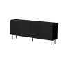 Kumode cama meble LUCCA 4D, 200×40×80 cm, melna, skaidu plātnes rāmis
