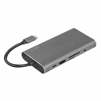 LogiLink UA0383 Doku stacija un portu paplašinātājs, vadu, USB 3.2 Gen 1 (3.1 Gen 1) Type-C, sudraba (UA0383)