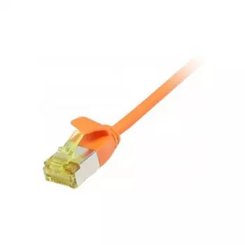 Patch kabelis RJ45, CAT6A 500MHz, 0,15m, oranžs, U/FTP, plāns apaļš d=3,8mm, TPE/LSZH (Superflex), AWG32, ar Cat.7 izejas kabeli, Synergy 21 (S217360V3)