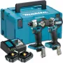 Urbjmašīnas un triecienskrūvgrieža komplekts Makita DDF487 & DTD157 18V Li‑Ion 2×2.0Ah (DLX2423AJ)