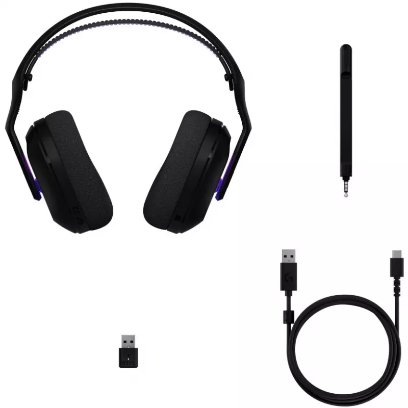 Logitech G G522 LIGHTSPEED bezvadu spēļu austiņas ar LIGHTSYNC RGB apgaismojumu un mikrofonu