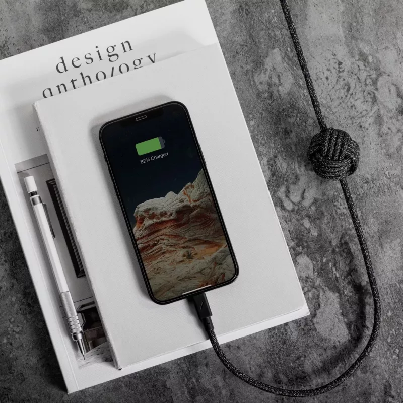 Native Union Night Cable USB-C uz Lightning 3 m — Melns/Pelēks