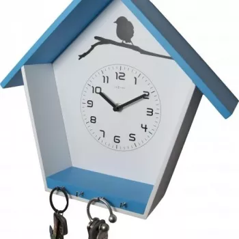 NeXtime klok 3109bl Cuckey, 30.5x33x11 cm, sienas, zils/balts