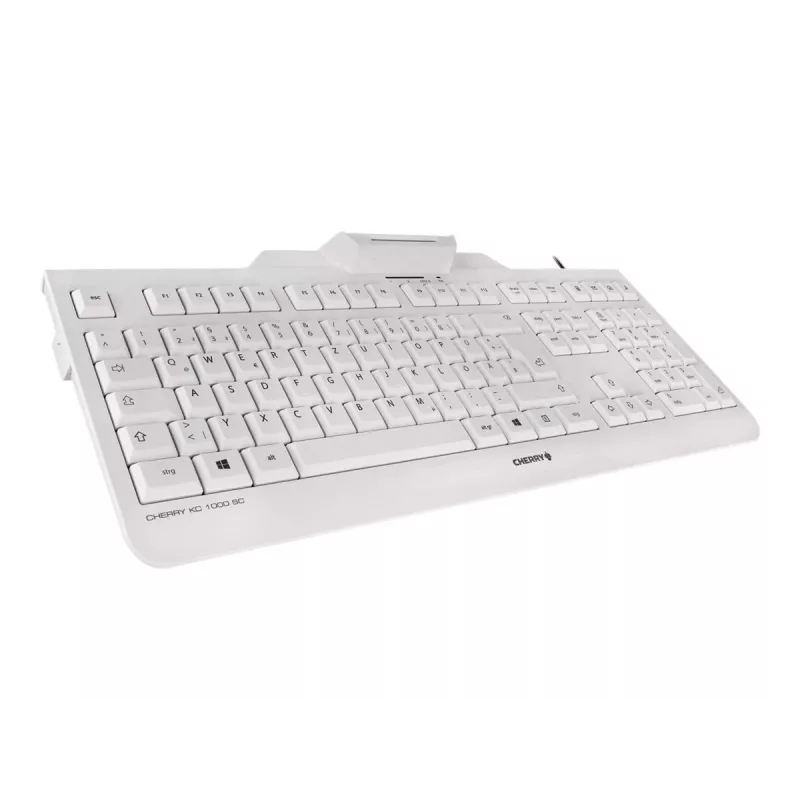 Tastatūra CHERRY KC 1000 SC vadu, ar viedkartes lasītāju, gaiši pelēka, USB, QWERTY UK