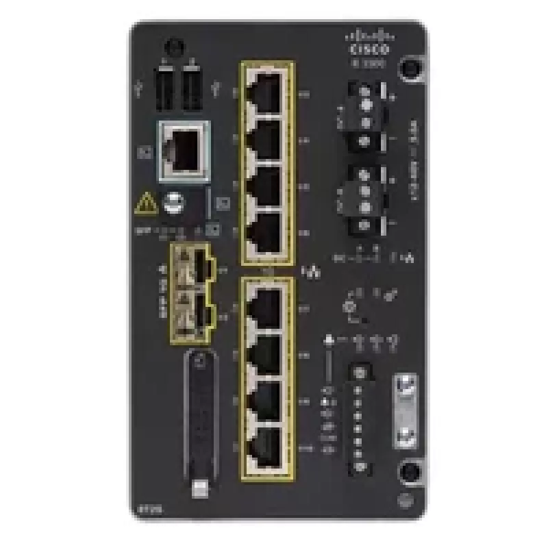 Cisco Catalyst IE3300 pārvaldāms industriālais tīkla slēdzis, 8 GE varš + 2 GE SFP moduļi