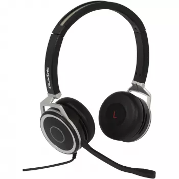 Vadu divu ausu biznesa austiņas Plusonic 15.2P ar USB un 3.5 mm savienojumiem, modelis 6208-15.2P