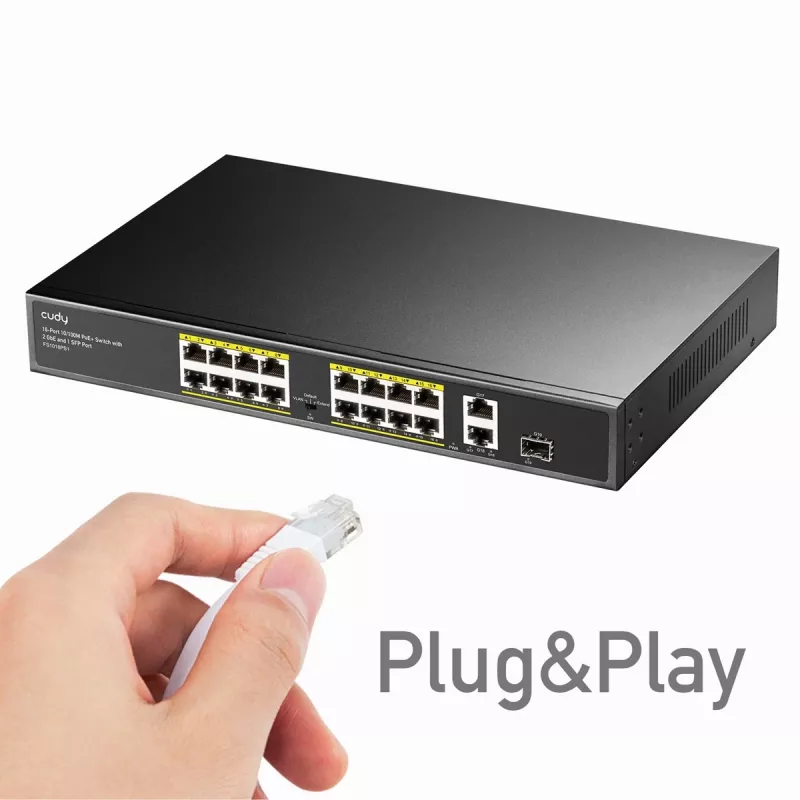 Cudy FS1018PS1 Slēdzis 18 Fast Ethernet porti PoE