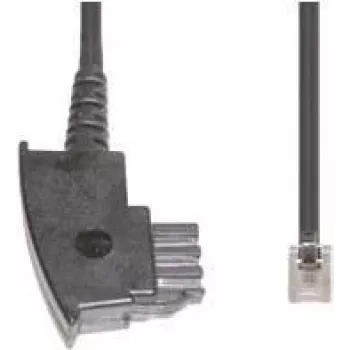 Telefona kabelis e+p T 36, 6 m, caurspīdīgi melns