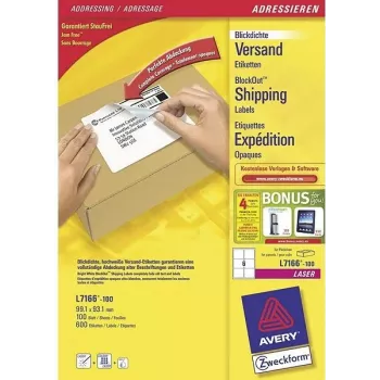 Avery Zweckform etiķetes - Baltas - 99.1 x 93.1 mm 600 etiķetes (100 loksnes × 6)