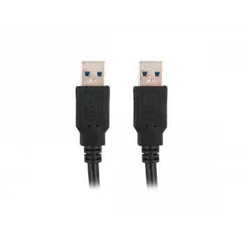 USB 3.0 kabelis A-A vīriešu savienotāji 0.5m Melns