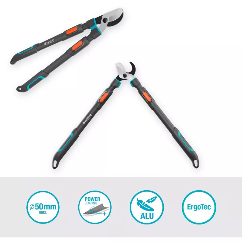 Gardena zaru šķēres TeleCut Pro L Pelēka/tirkīza 65cm - 90cm (12041-88)
