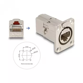 DeLOCK 67062 D-Type RJ45 Cat.6A STP iebūvējamais savienotājs, metāls