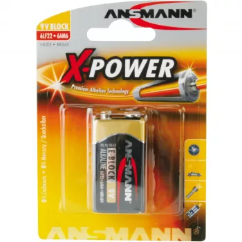 Vienreizējās lietošanas baterija Ansmann 9V-Bloks